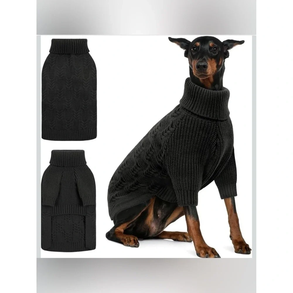 NWT Asenku Turtleneck Cable Knit Dog Sweater 3X I77